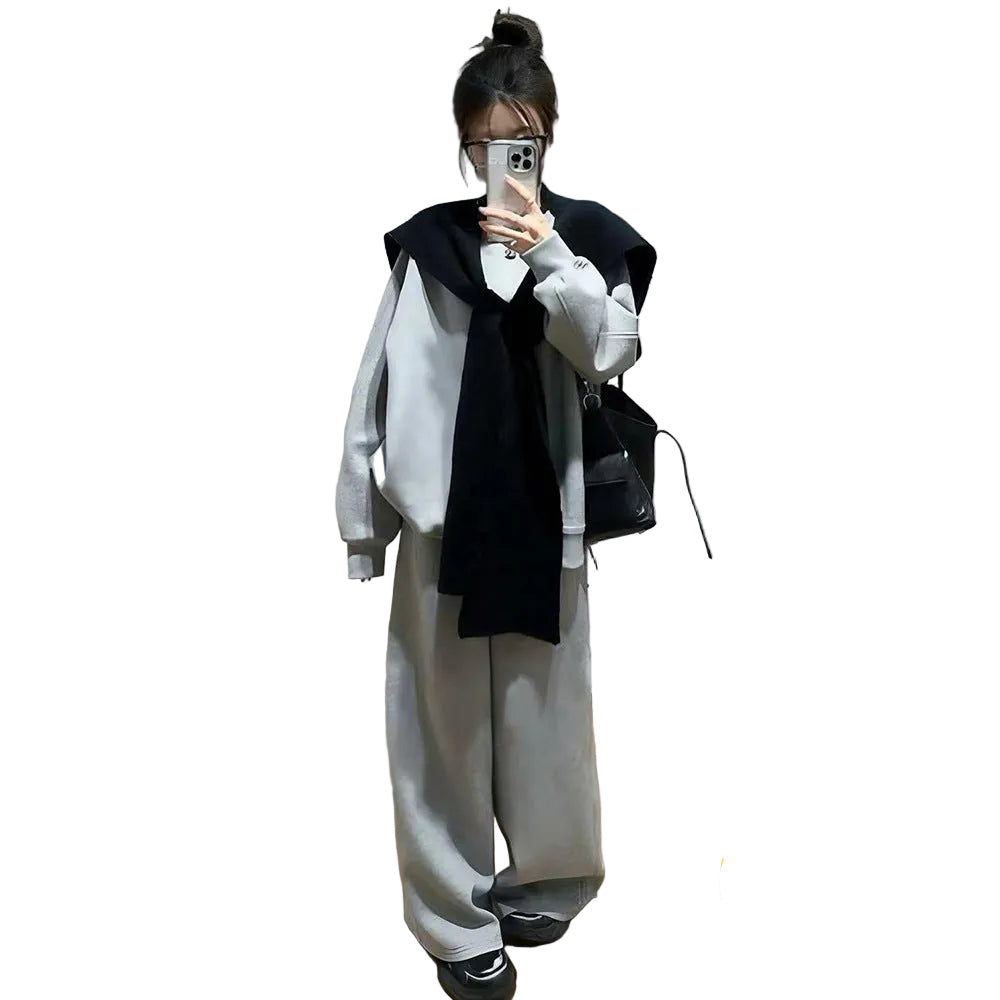 Damen Sportliche Sweatshirt Jogginghose Set Bequem