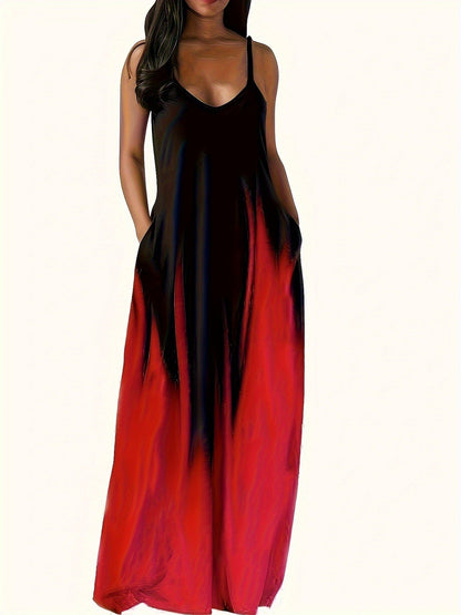 Damen Maxikleid Elegant Mit Seitentaschen