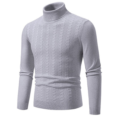Herren Pullover Rollkragen Strick Zopfmuster