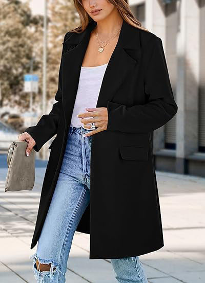 Damen Oversized Blazer Elegant Lang