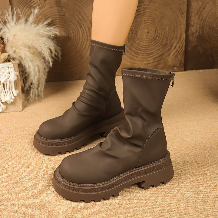 Damen Stiefeletten Winter Gefüttert Robust
