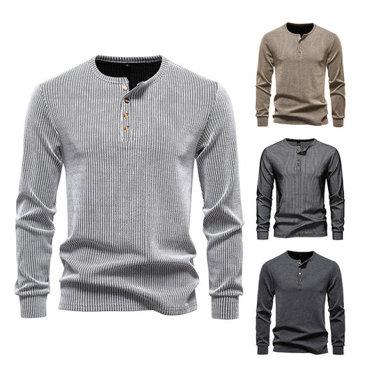 Herren Langarm Hemd Streifenmuster Modern Style - IdealeKleiden