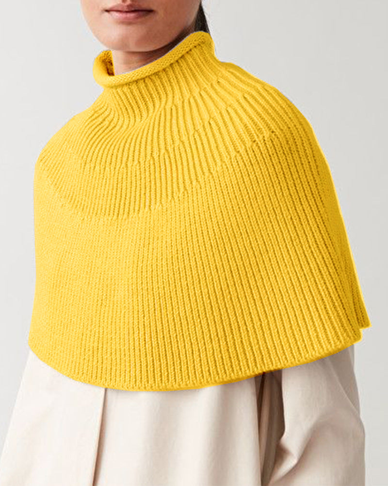 Damen Strickcape Elegantes Design Hochkragen