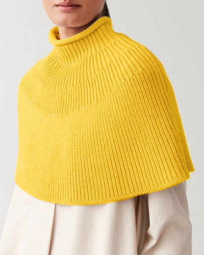 Damen Strickcape Elegantes Design Hochkragen