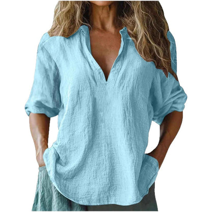 Damen Leinenbluse Sommerleich leicht