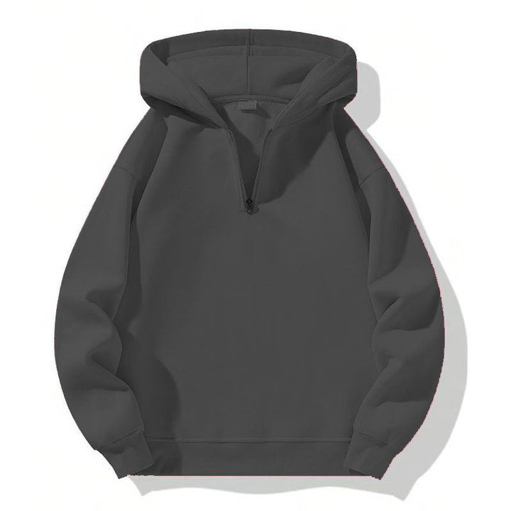 Herren Sportpullover Kapuze Halbzipper