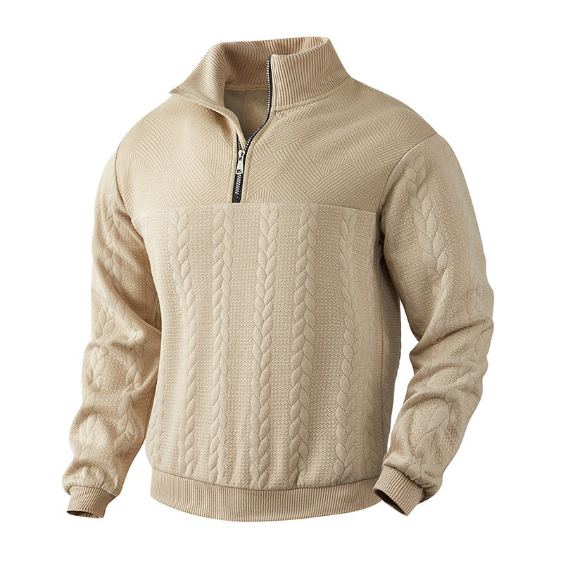 Herren Strickpullover Modern Hochkragen Reißverschluss