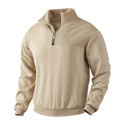 Herren Strickpullover Modern Hochkragen Reißverschluss