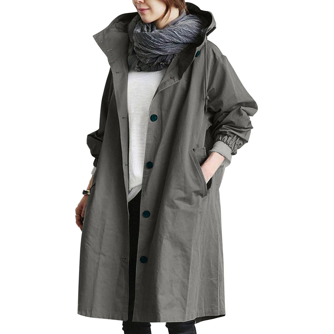 Damen Langcoat Elegant Knopfleiste