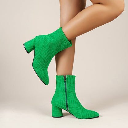 Damen Stiefel Ankle Boots Blockabsatz Bequem Elegant