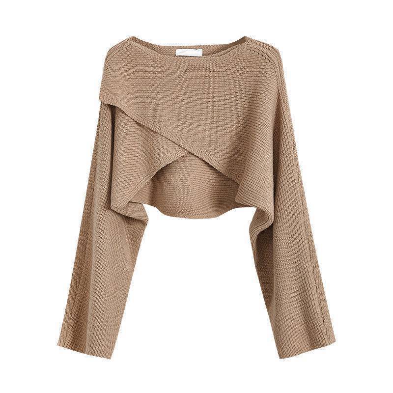 Damen Pullover Lässig Asymmetrisch Strukturiert