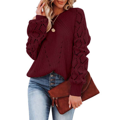 Stilvolle Pullover Damen | Eleganter Hohlstrick Sweater