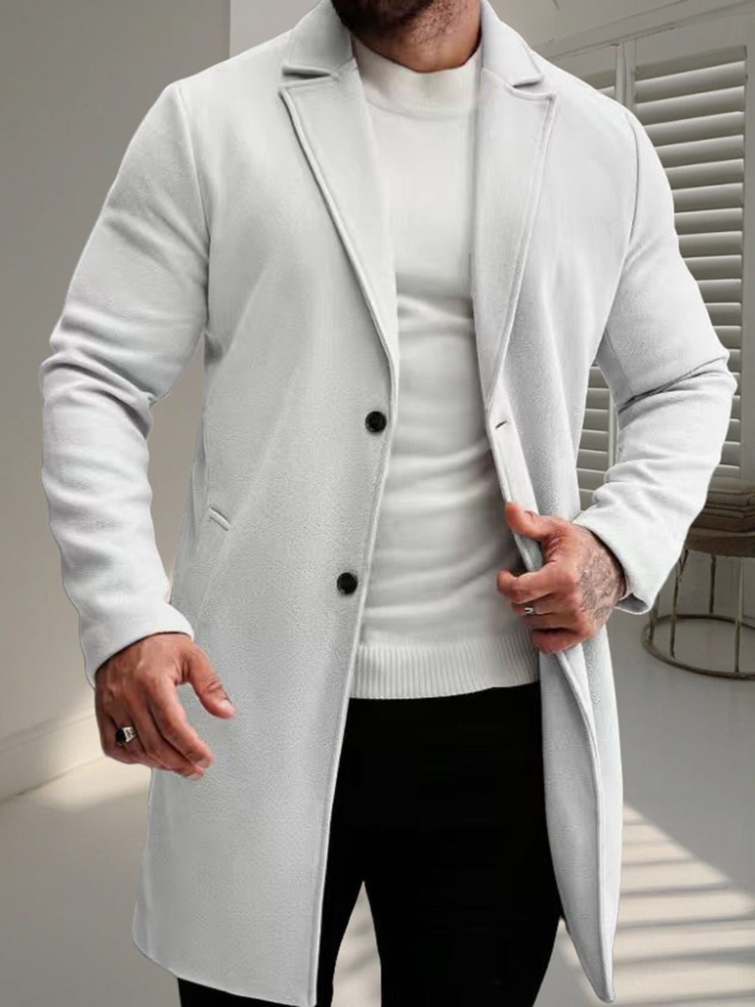 Herren Wollmantel Elegant Stylish Winter