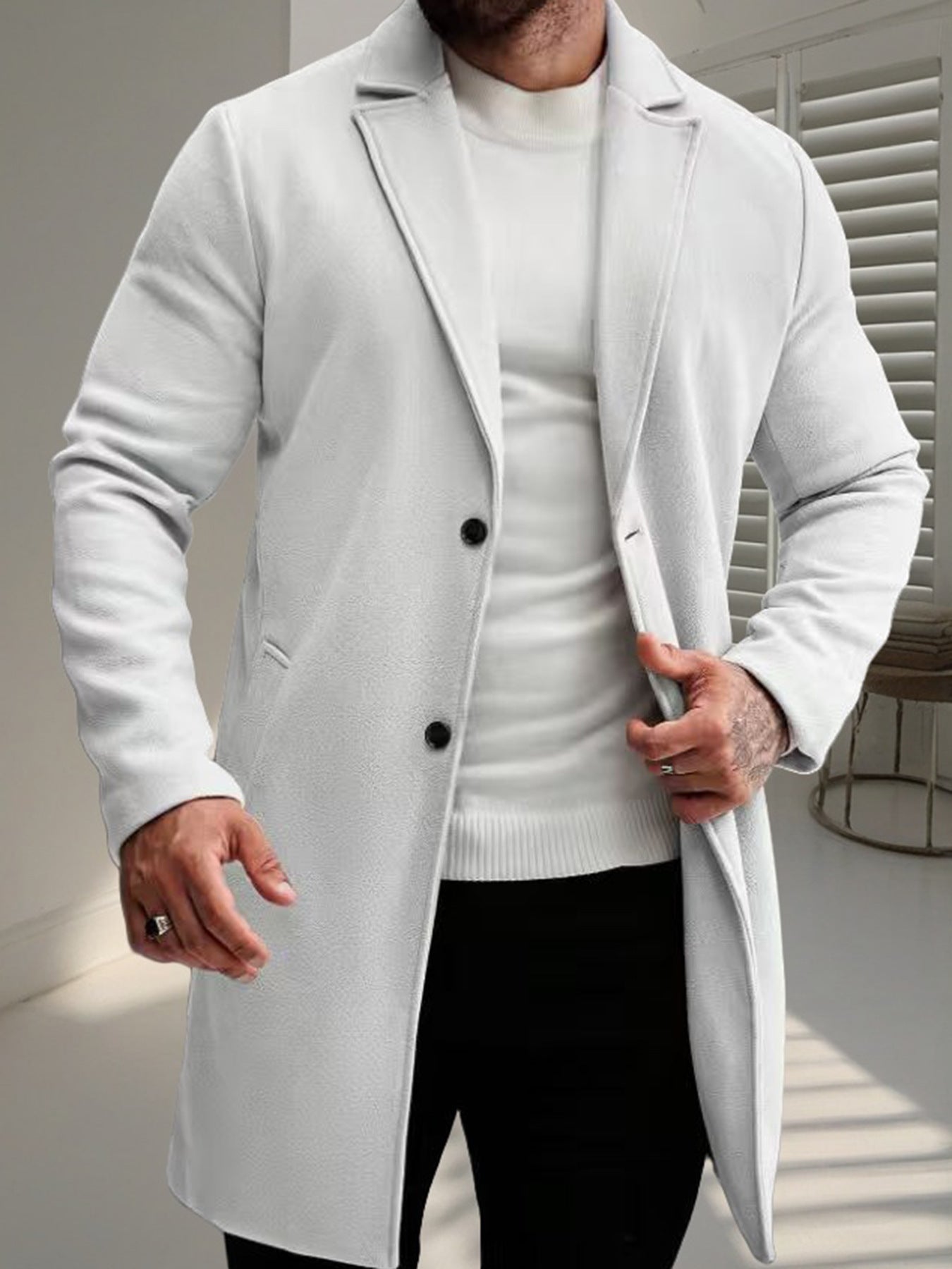 Herren Wollmantel Elegant Stylish Winter