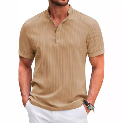 Herren Kurzarm T-Shirt Trendy Struktur Optik