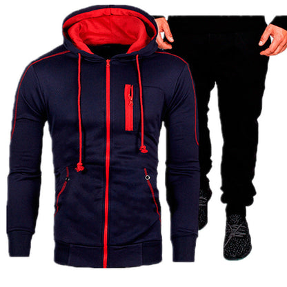 Herren Sport Outfit Kapuzenjacke Jogginghose Set