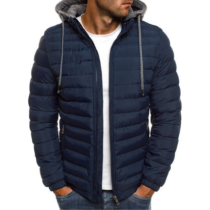 Herren Steppjacke Winddicht Kapuze