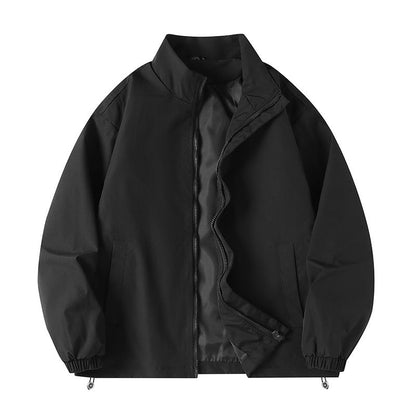 Herren Windbreaker Jacke Sportlich Mit Kragen Und Taschen