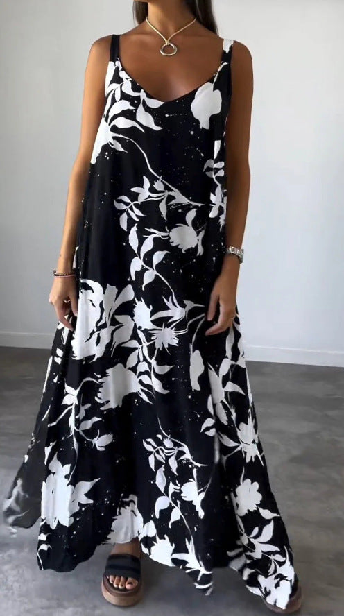 Damen Maxikleid Floral Elegant Lang