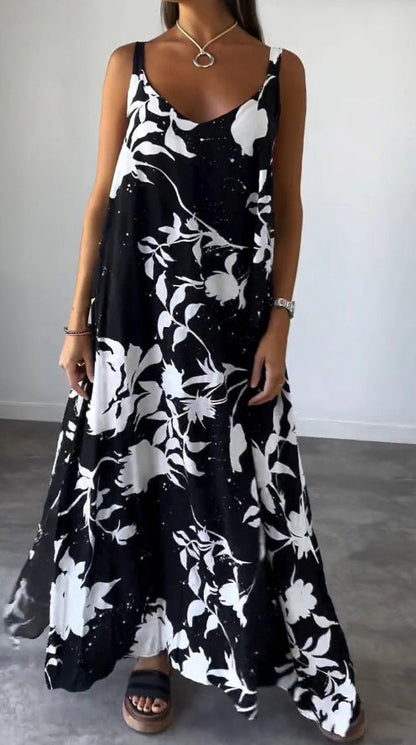 Damen Maxikleid Floral Elegant Lang