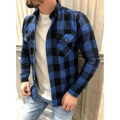 Kariertes Flanellhemd Relaxed Fit Langarm
