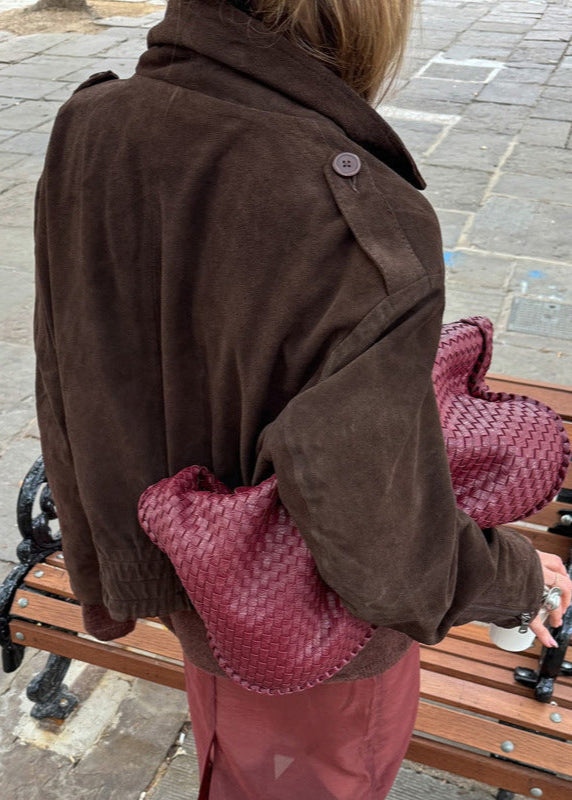 Modische Lederjacke Cropped Style - IdealeKleiden