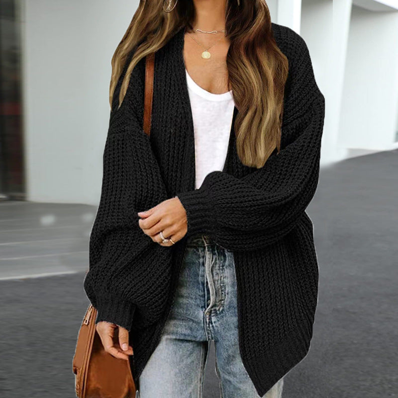 Damen Strickjacke Oversized Großzügig Schnitt