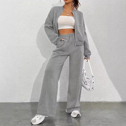 Damen Sweatanzug Bequem Schnitt Mit Taschen - IdealeKleiden