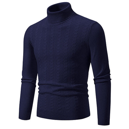 Herren Pullover Rollkragen Strick Zopfmuster