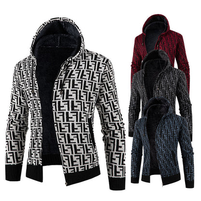 Herren Strickjacke Zopfmuster Weich Innenfutter - IdealeKleiden
