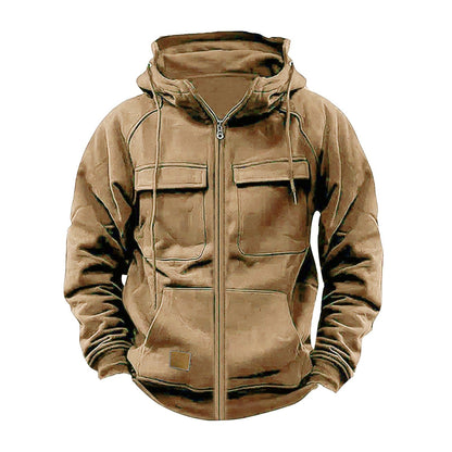Herren Kapuzenjacke Funktionell Mit Großen Taschen