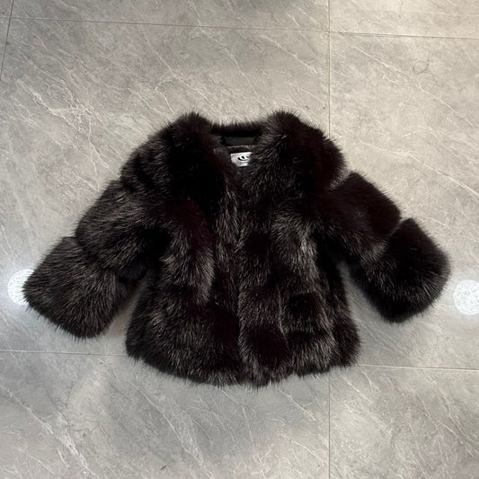 Damen Kurzjacke Fell Leder Modern Style - IdealeKleiden
