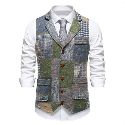 Herren Weste Modern Patchwork Design Praktisch
