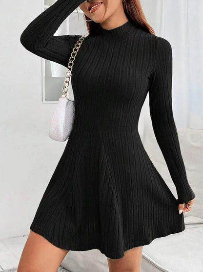 Damen Strickkleid Elegant Langärmlig