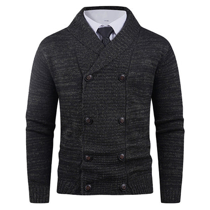 Herren Strickjacke Modern Schalkragen Knopfdesign