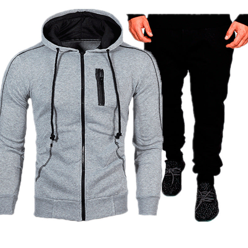 Herren Sport Outfit Kapuzenjacke Jogginghose Set