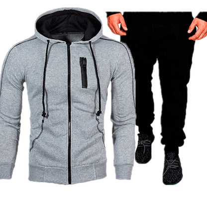 Herren Sport Outfit Kapuzenjacke Jogginghose Set