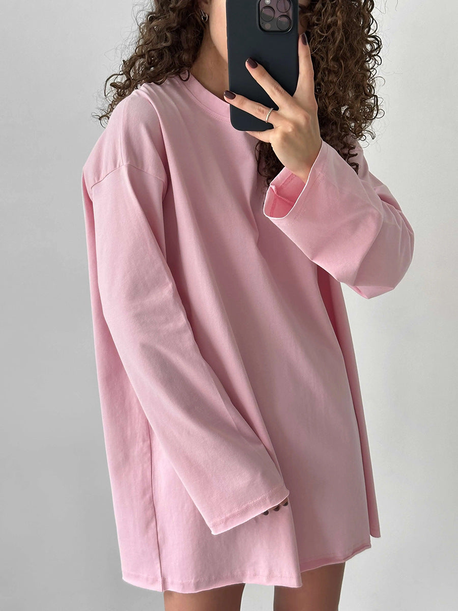 Damen Oversize Langarmshirt Hochwertig Modern