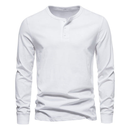 Herren Langarmshirt Modern Knopfverschluss Elegant
