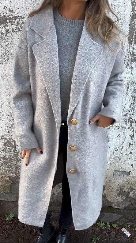 Weicher Oversized Damenmantel Wollmischung