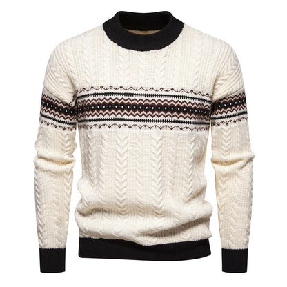 Herren Strickpullover Modern Zopfmuster Elegantes Design