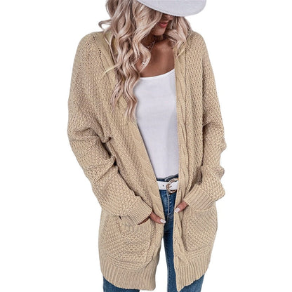 Damen Strickcardigan Großzügig Mit Taschen Elegantes Design