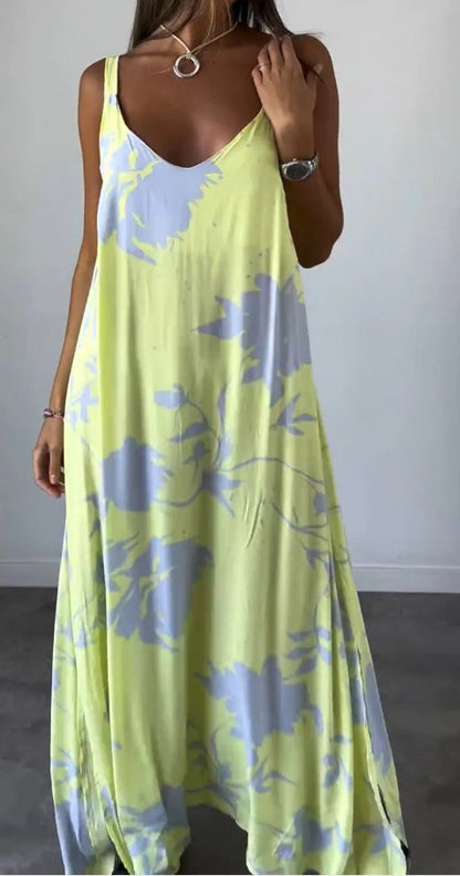Damen Maxikleid Floral Elegant Lang