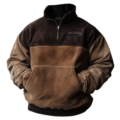 Herren Pullover Mit Kragen Und Tasche Praktisch