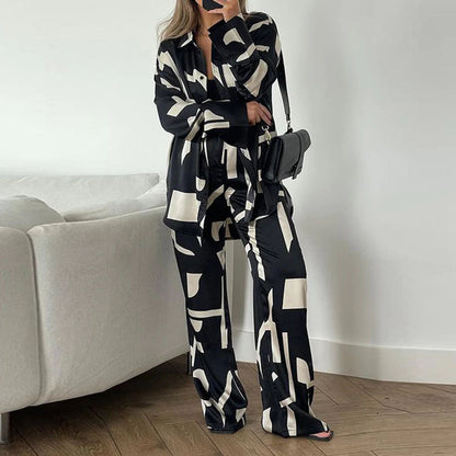 Damen Pyjama-Set Satin Seide Modern Design