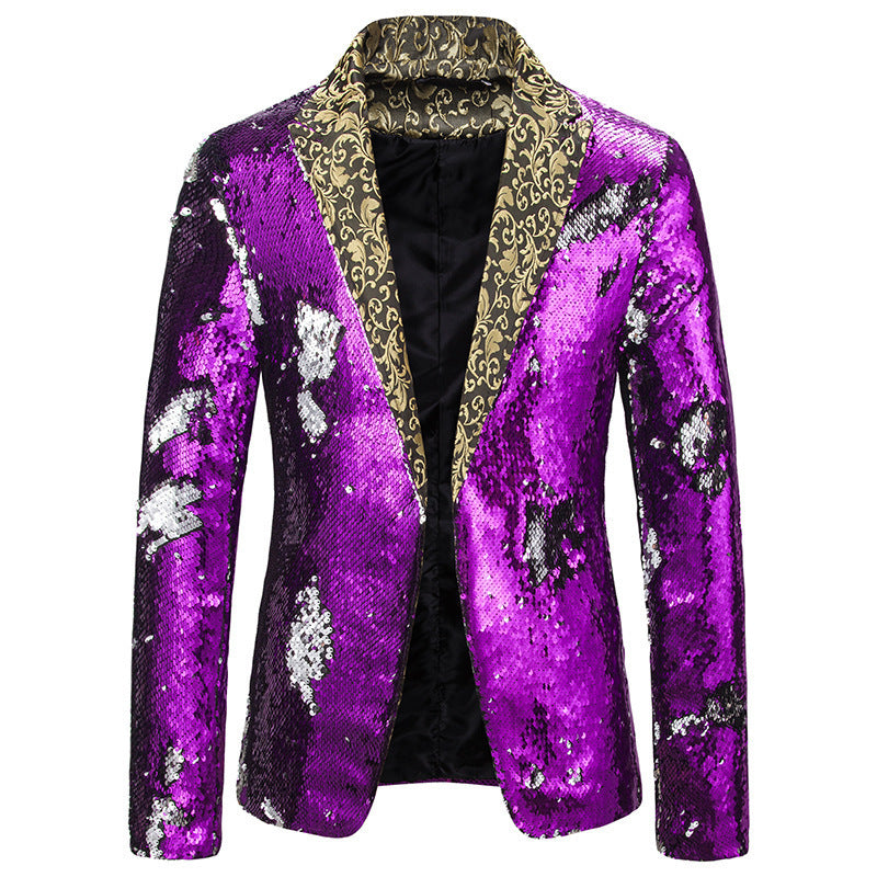Herren Glamour Blazer mit Pailletten Effekt