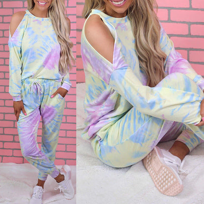 Damen Jogginganzug Batik-Style Bequem - IdealeKleiden