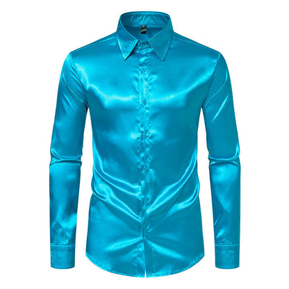 Herren Hemd Elegant Satin Glanz