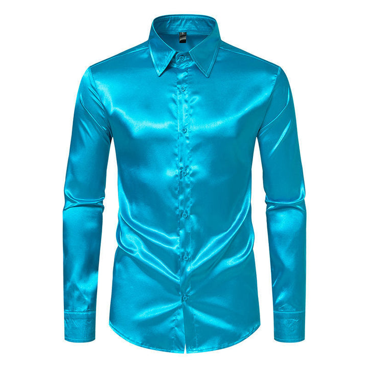 Herren Hemd Elegant Satin Glanz