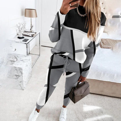 Damen Sportliche Lounge-Set Geometrisch Trendy - IdealeKleiden